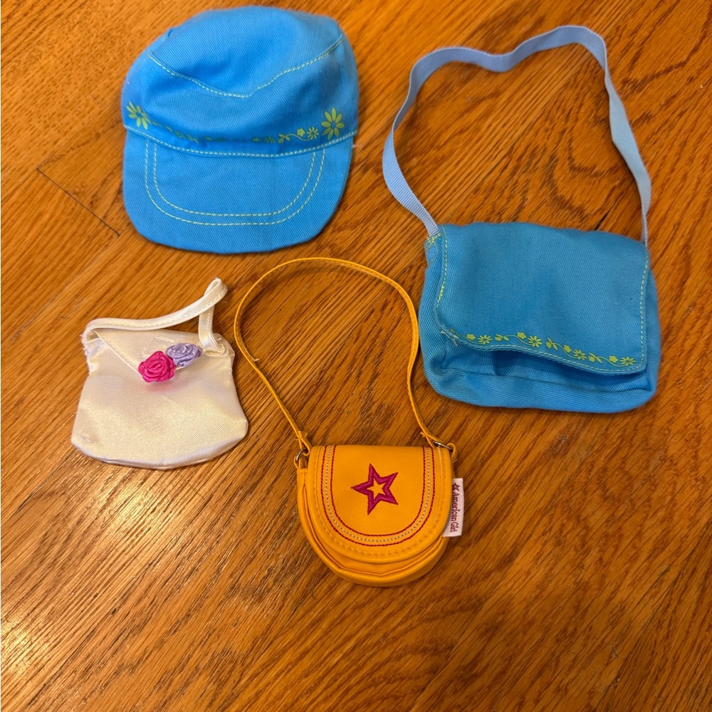 Lot of purses and a hat for American Girl Doll